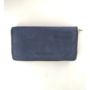 Portland Leather Goods Wallet Blue Zip Around Accordion Deep Water Clutch